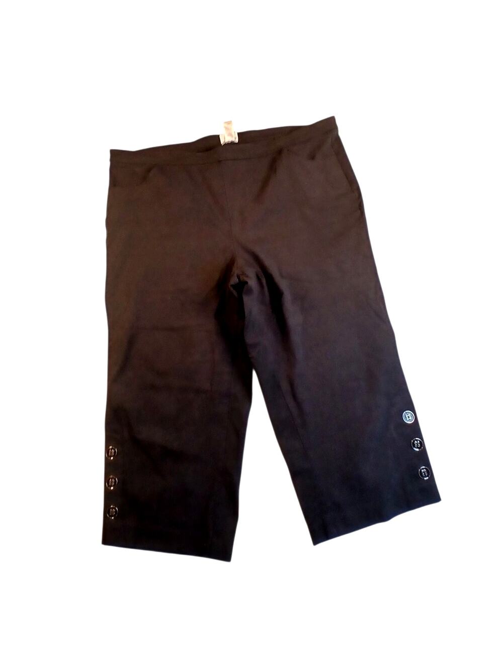 Avenue Women's Plus Black Stretchy Embellished Pull-On Capri Pants - Size: 22